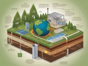 Infografik zu erneuerbaren Energien und nachhaltigem Wohnen.
