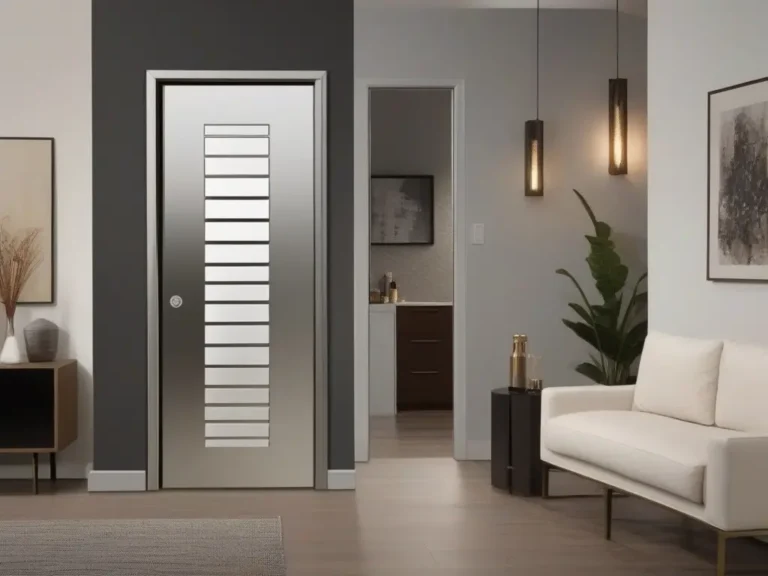 Modernes Wohnzimmer mit stilvoller Tür.